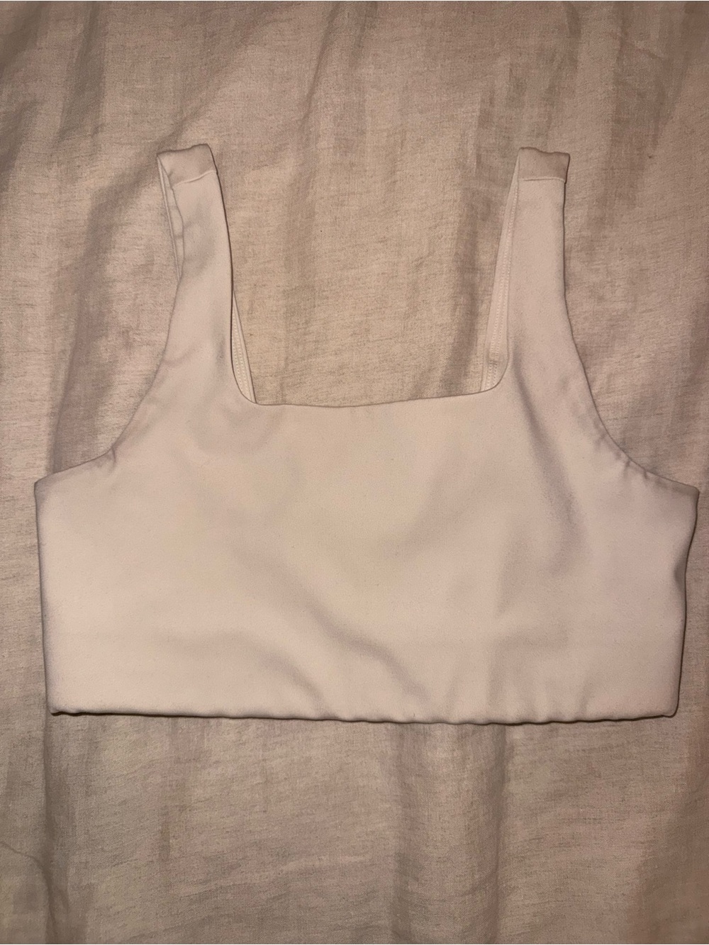 GIRLFRIEND COLLECTIVE Cream Beige Squareneck Sports Bra Size Medium